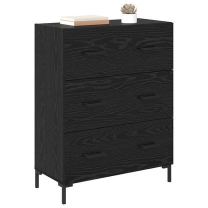 Serviesskap Svart Eik 69,5 x 34 x 90 cm Ingeniørtre og jern