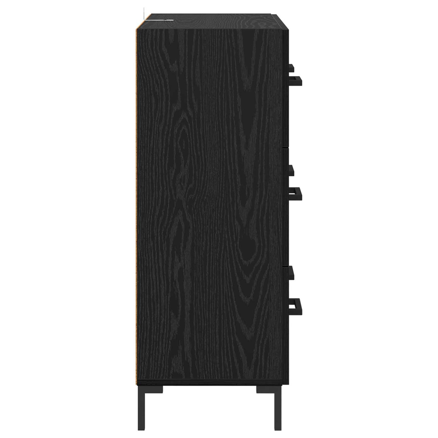 Serviesskap Svart Eik 69,5 x 34 x 90 cm Ingeniørtre og jern