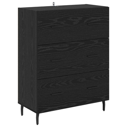 Serviesskap Svart Eik 69,5 x 34 x 90 cm Ingeniørtre og jern