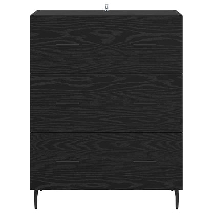 Serviesskap Svart Eik 69,5 x 34 x 90 cm Ingeniørtre og jern