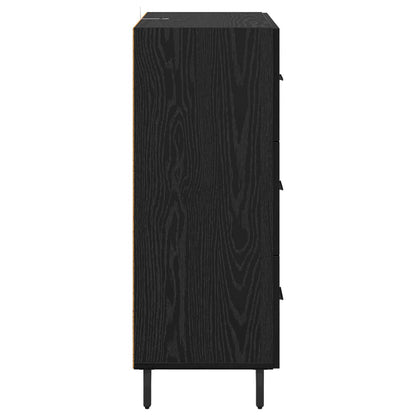 Serviesskap Svart Eik 69,5 x 34 x 90 cm Ingeniørtre og jern