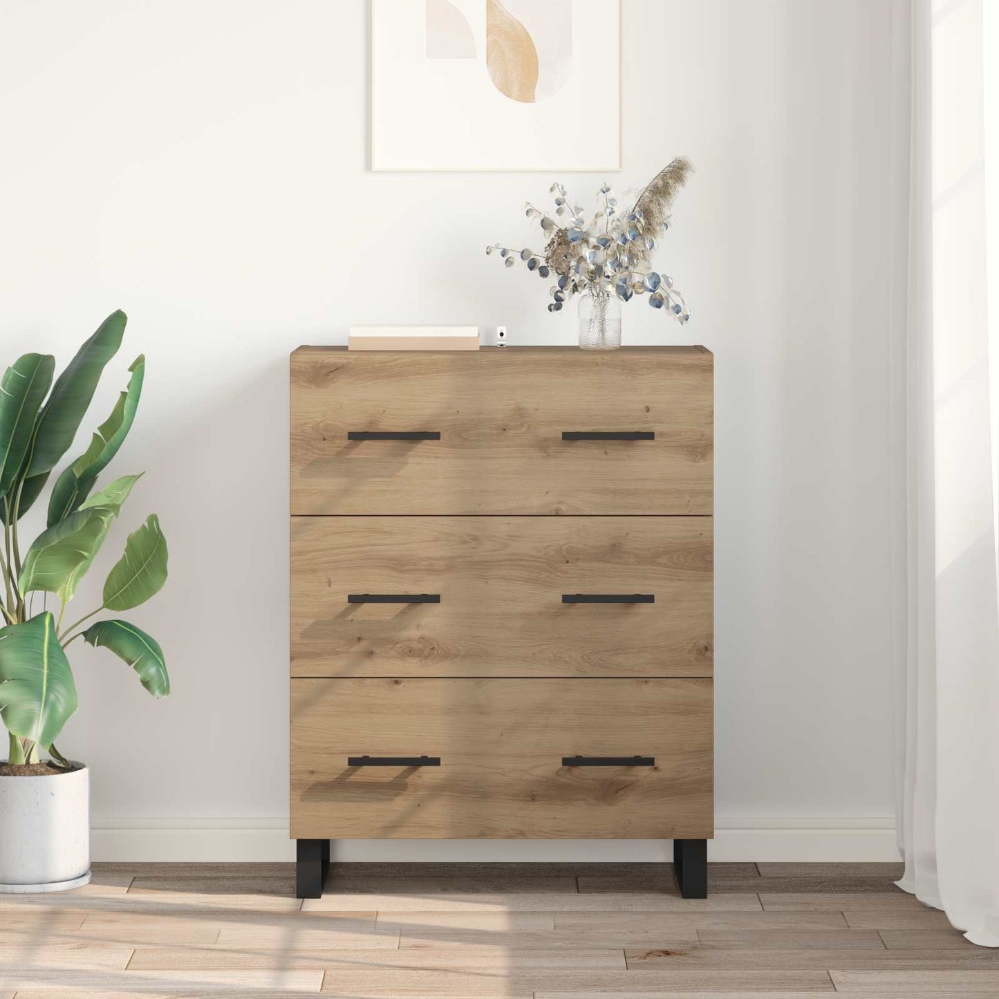 Serviesskap Artisan Eik 69,5 x 34 x 90 cm Ingeniørtre og jern