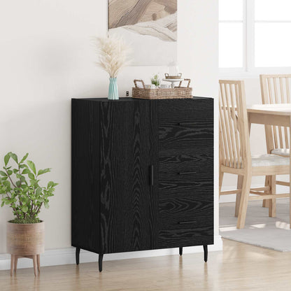 Serviesskap Svart Eik 69,5 x 34 x 90 cm Ingeniørtre og jern