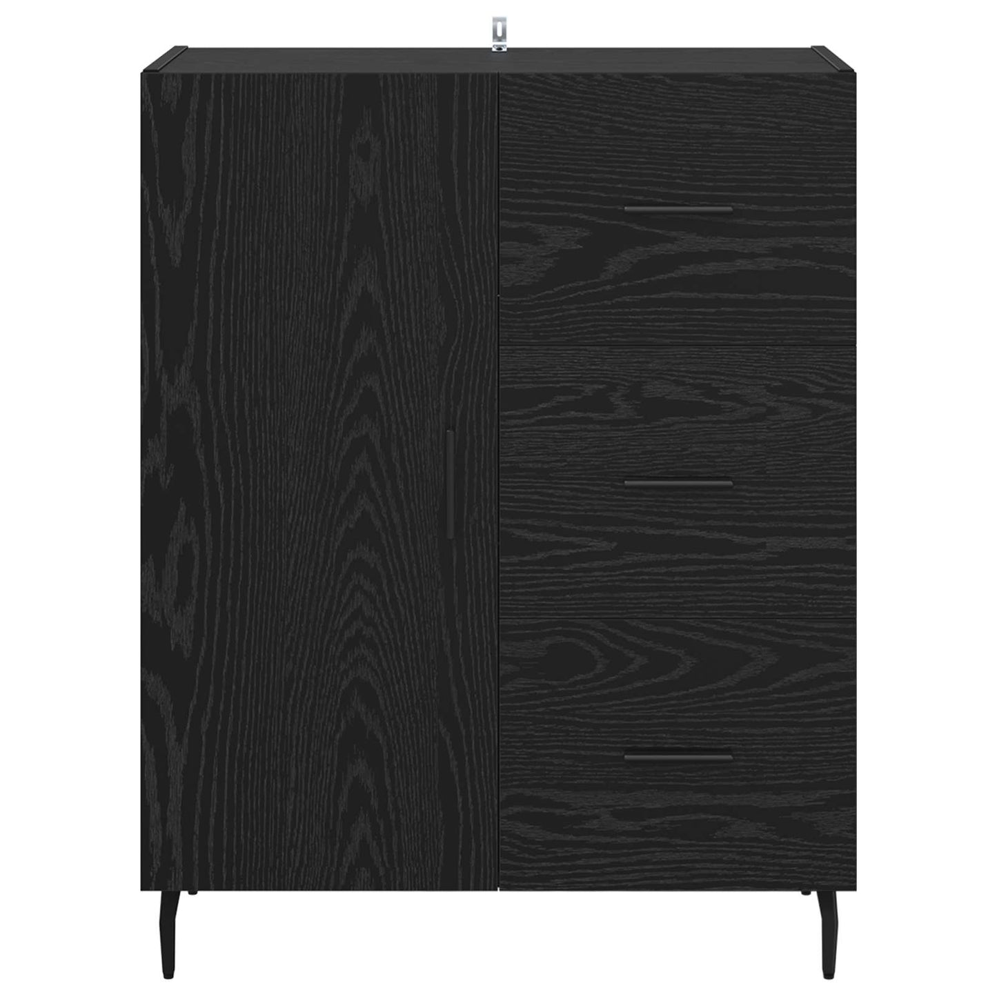 Serviesskap Svart Eik 69,5 x 34 x 90 cm Ingeniørtre og jern