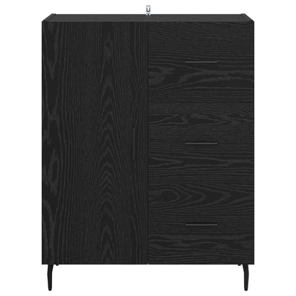 Serviesskap Svart Eik 69,5 x 34 x 90 cm Ingeniørtre og jern