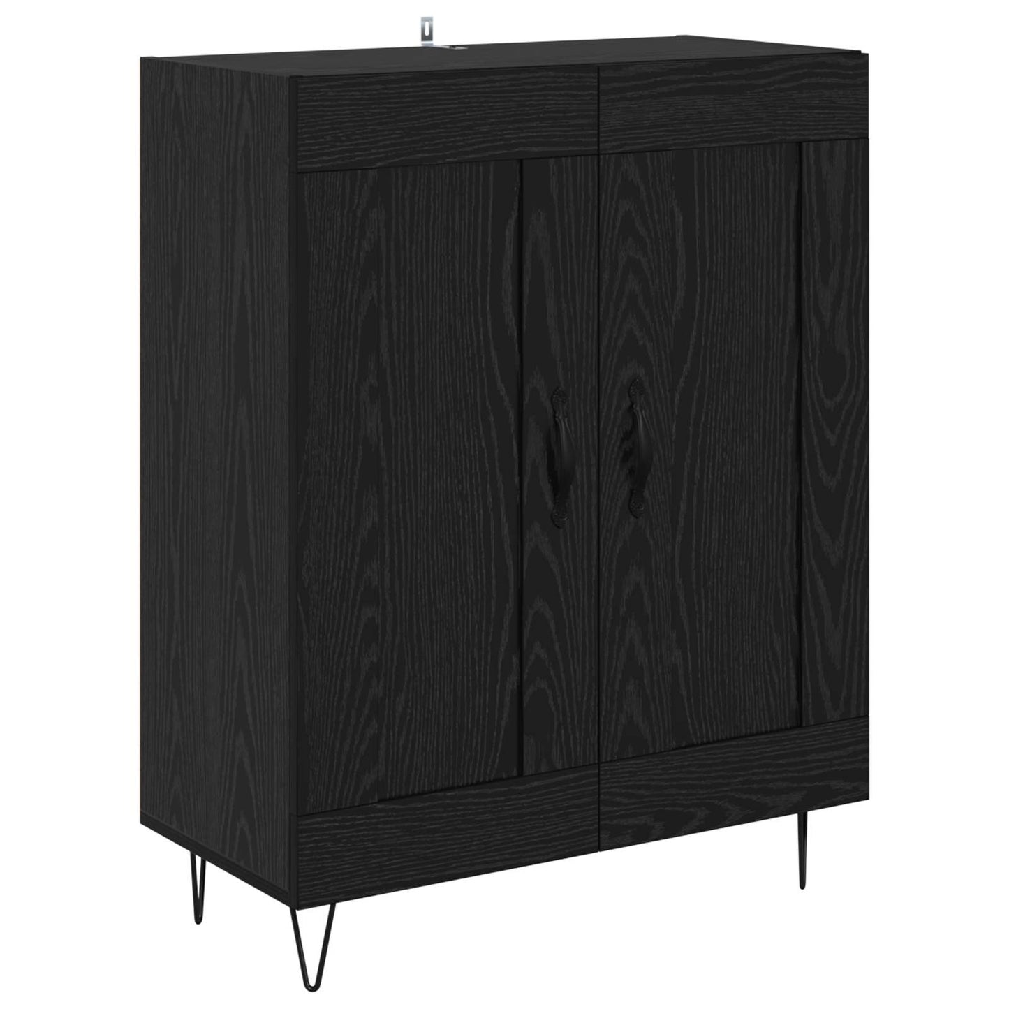 Serviesskap Svart Eik 69,5 x 34 x 90 cm Ingeniørtre og jern