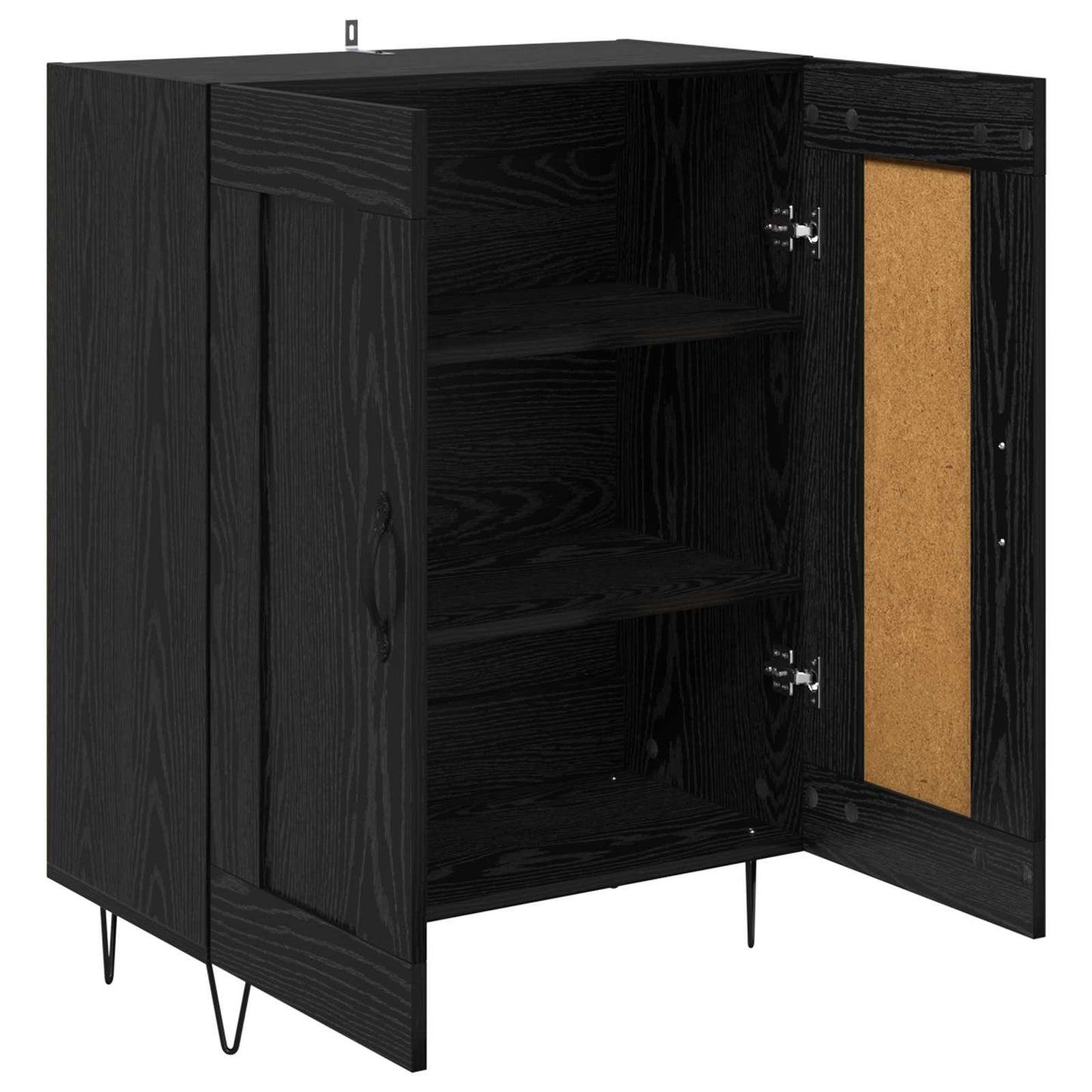 Serviesskap Svart Eik 69,5 x 34 x 90 cm Ingeniørtre og jern