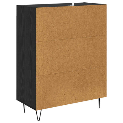 Serviesskap Svart Eik 69,5 x 34 x 90 cm Ingeniørtre og jern