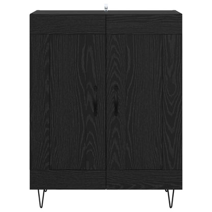 Serviesskap Svart Eik 69,5 x 34 x 90 cm Ingeniørtre og jern
