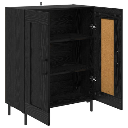 Serviesskap Svart Eik 69,5 x 34 x 90 cm Ingeniørtre og jern