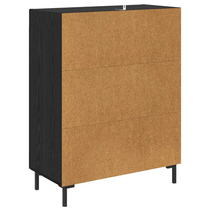 Serviesskap Svart Eik 69,5 x 34 x 90 cm Ingeniørtre og jern