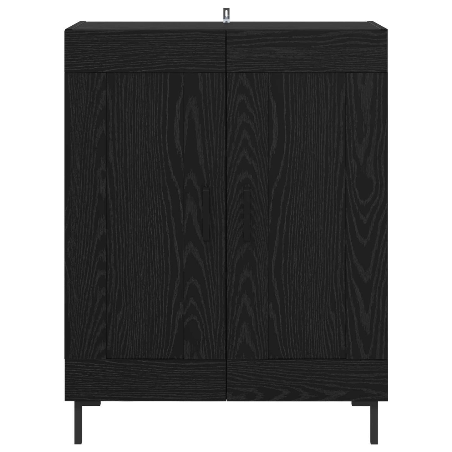 Serviesskap Svart Eik 69,5 x 34 x 90 cm Ingeniørtre og jern