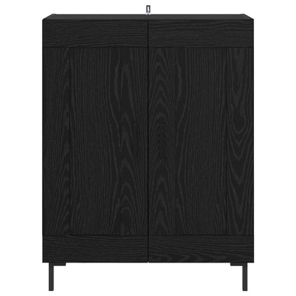 Serviesskap Svart Eik 69,5 x 34 x 90 cm Ingeniørtre og jern