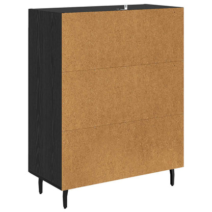 Serviesskap Svart Eik 69,5 x 34 x 90 cm Ingeniørtre og jern