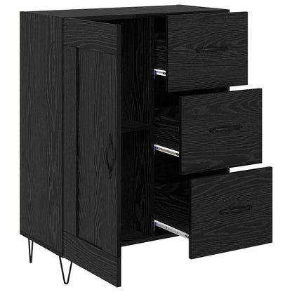 Serviesskap Svart Eik 69,5 x 34 x 90 cm Konstruert tre