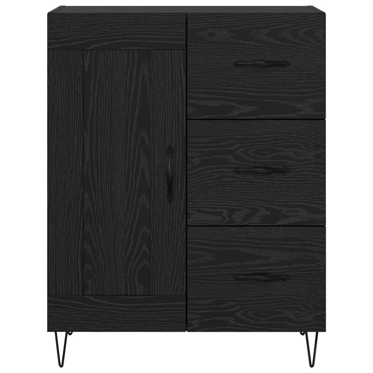 Serviesskap Svart Eik 69,5 x 34 x 90 cm Konstruert tre