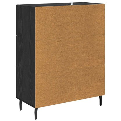 Serviesskap Svart Eik 69,5 x 34 x 90 cm Ingeniørtre og jern