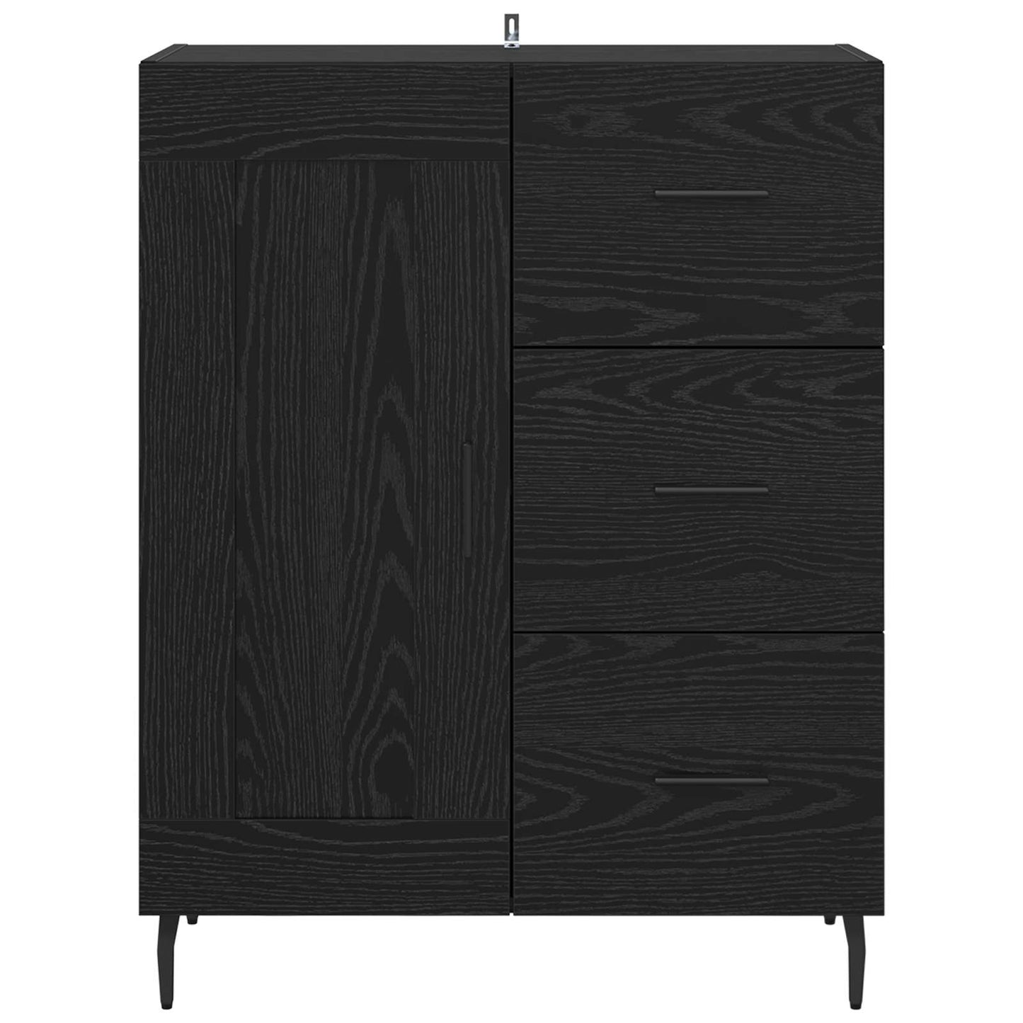 Serviesskap Svart Eik 69,5 x 34 x 90 cm Ingeniørtre og jern