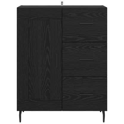 Serviesskap Svart Eik 69,5 x 34 x 90 cm Ingeniørtre og jern