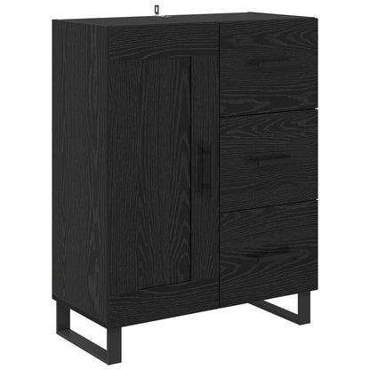 Serviesskap Svart Eik 69,5 x 34 x 90 cm Ingeniørtre og jern