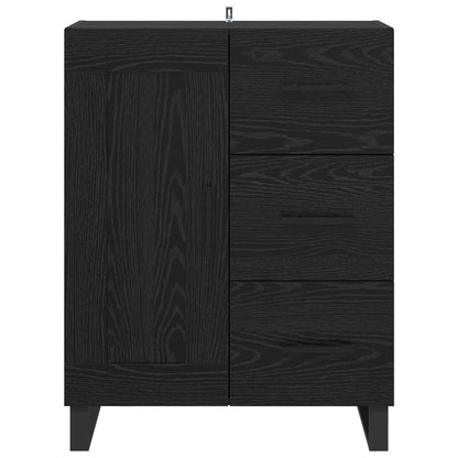 Serviesskap Svart Eik 69,5 x 34 x 90 cm Ingeniørtre og jern