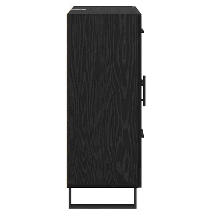 Serviesskap Svart Eik 69,5 x 34 x 90 cm Ingeniørtre og jern