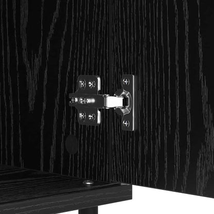 Serviesskap 2 pcs Svart Eik 40 x 35 x 70 cm Ingeniørtre og jern
