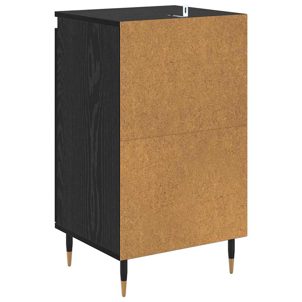 Serviesskap 2 pcs Svart Eik 40 x 35 x 70 cm Ingeniørtre og jern