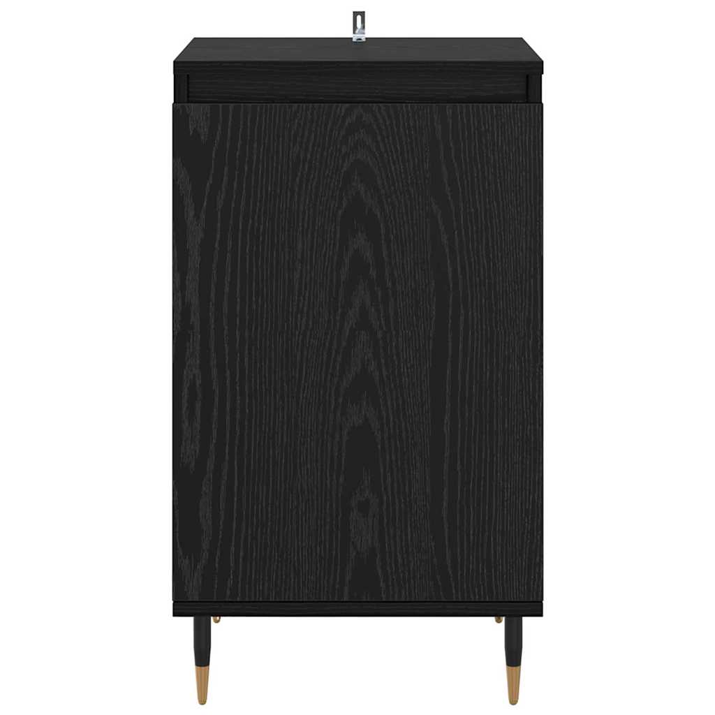 Serviesskap 2 pcs Svart Eik 40 x 35 x 70 cm Ingeniørtre og jern