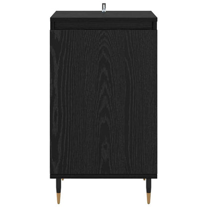Serviesskap 2 pcs Svart Eik 40 x 35 x 70 cm Ingeniørtre og jern