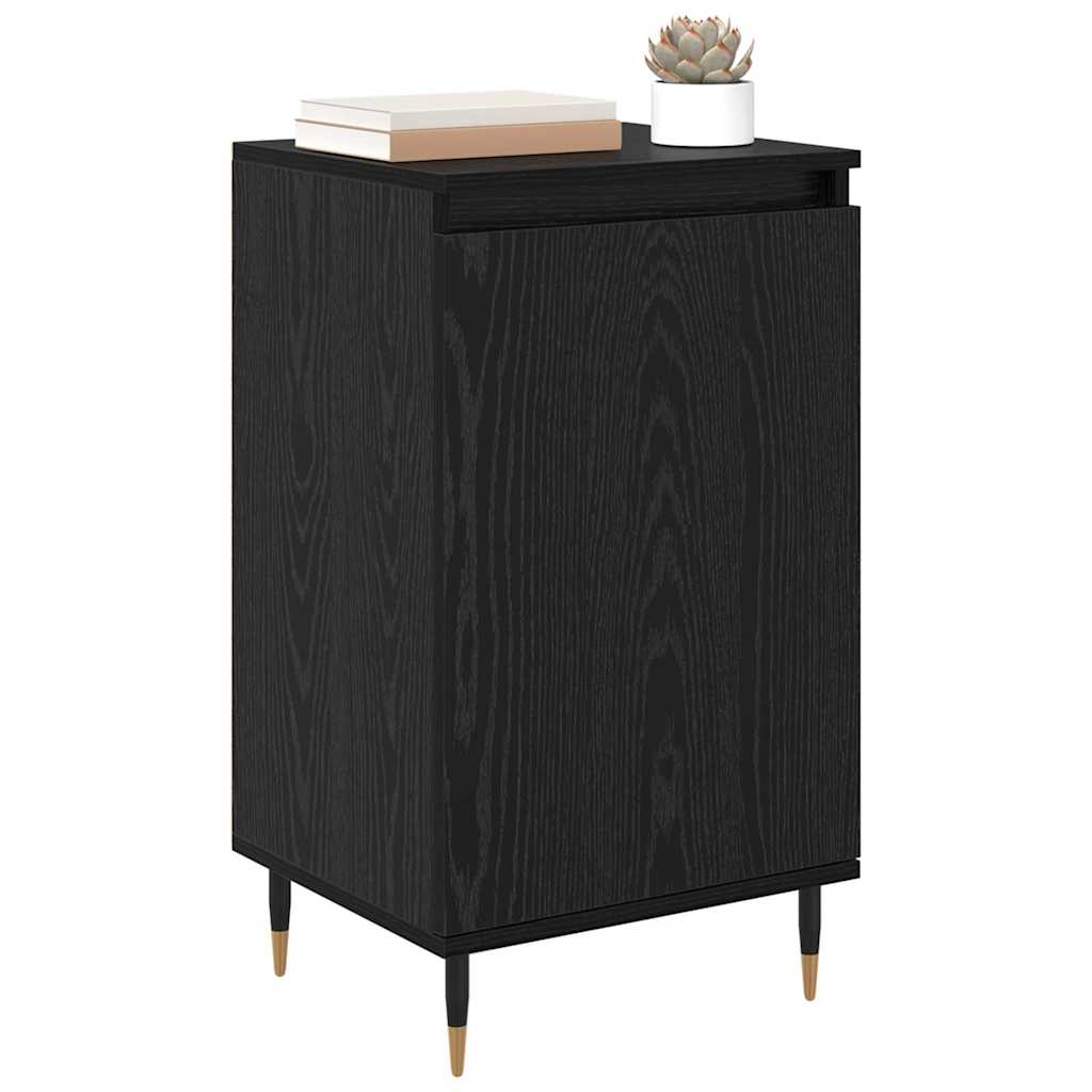 Serviesskap 2 pcs Svart Eik 40 x 35 x 70 cm Ingeniørtre og jern