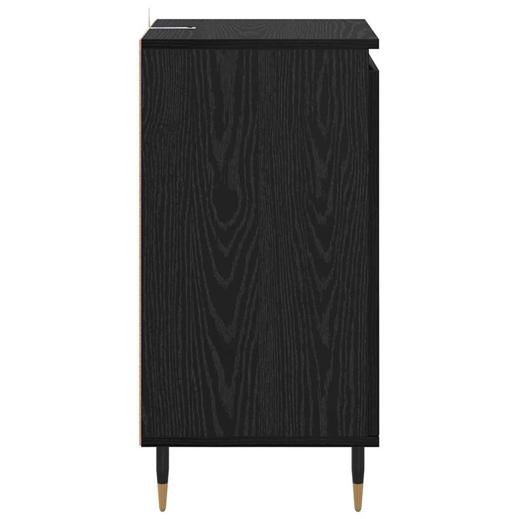 Serviesskap 2 pcs Svart Eik 40 x 35 x 70 cm Ingeniørtre og jern