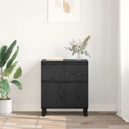 Serviesskap Svart Eik 60 x 35 x 70 cm Ingeniørtre og jern