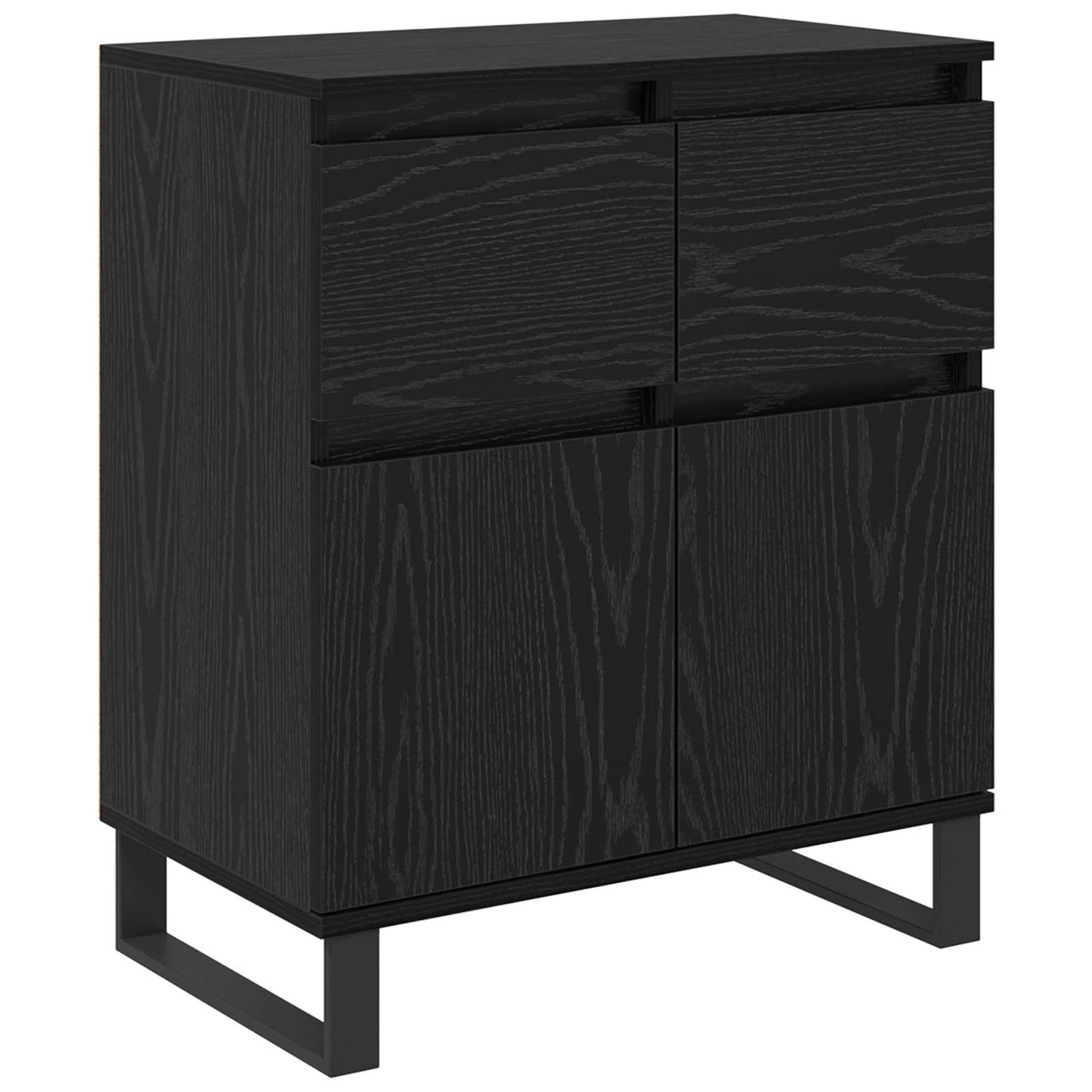 Serviesskap Svart Eik 60 x 35 x 70 cm Ingeniørtre og jern