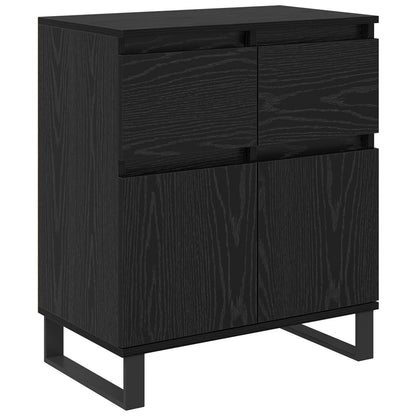 Serviesskap Svart Eik 60 x 35 x 70 cm Ingeniørtre og jern