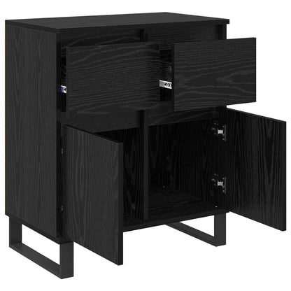 Serviesskap Svart Eik 60 x 35 x 70 cm Ingeniørtre og jern