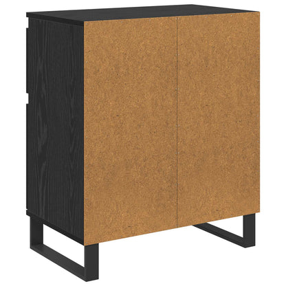 Serviesskap Svart Eik 60 x 35 x 70 cm Ingeniørtre og jern