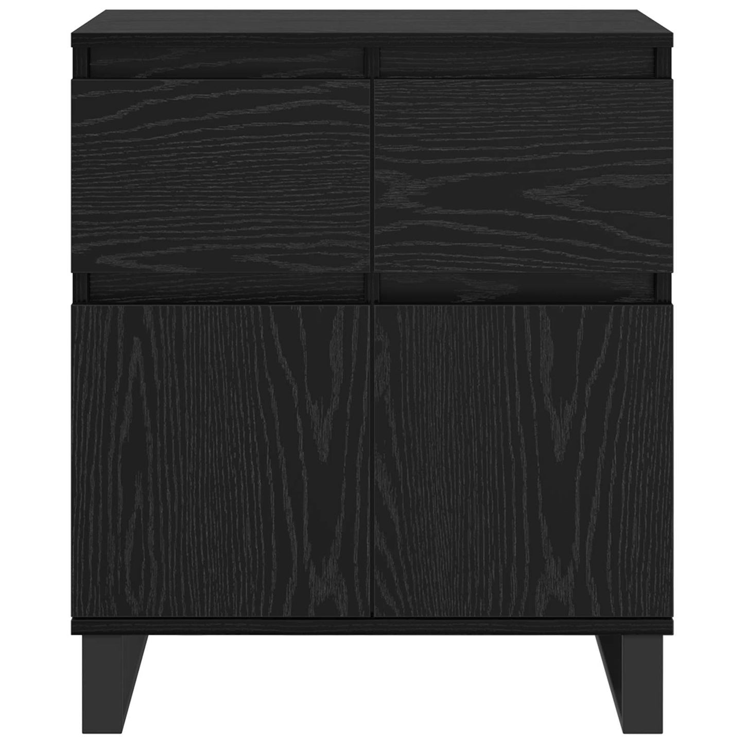 Serviesskap Svart Eik 60 x 35 x 70 cm Ingeniørtre og jern