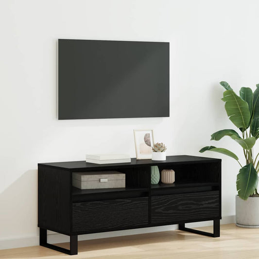 TV-Møbel Svart Eik TV-skap 100 x 34,5 x 44,5 cm jern