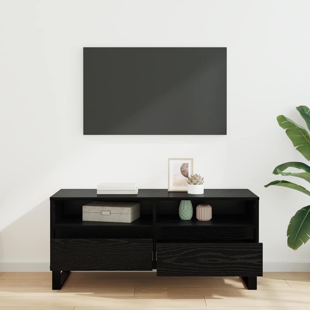 TV-Møbel Svart Eik TV-skap 100 x 34,5 x 44,5 cm jern