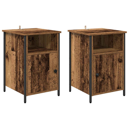 Nattbordskap 2 pcs Gammelt tre 40 x 42 x 60 cm Konstruert tre