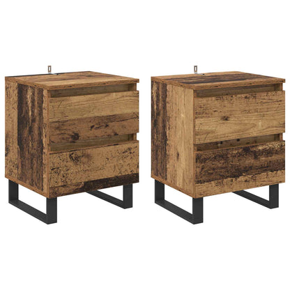 Nattbordskap 2 pcs Gammelt tre 40 x 35 x 50 cm Konstruert tre