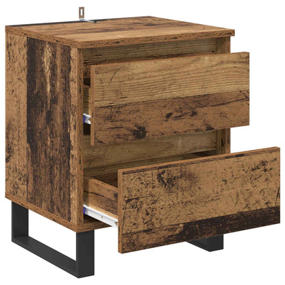 Nattbordskap 2 pcs Gammelt tre 40 x 35 x 50 cm Konstruert tre