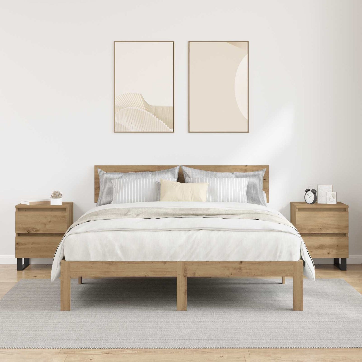 Nattbordskap 2 pcs Artisan Eik 40 x 35 x 50 cm Konstruert tre