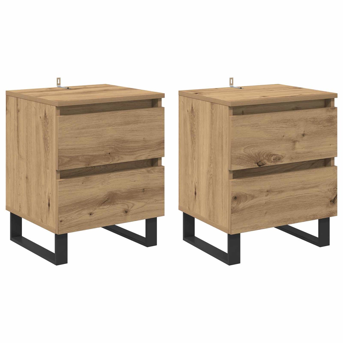 Nattbordskap 2 pcs Artisan Eik 40 x 35 x 50 cm Konstruert tre