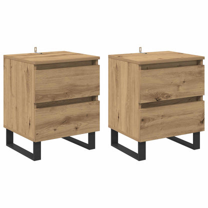 Nattbordskap 2 pcs Artisan Eik 40 x 35 x 50 cm Konstruert tre