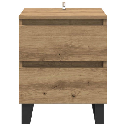 Nattbordskap 2 pcs Artisan Eik 40 x 35 x 50 cm Konstruert tre