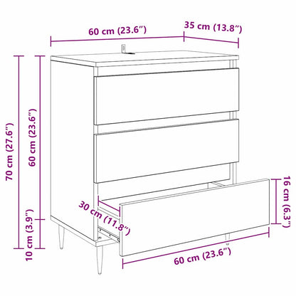 Serviesskap Artisan Eik 60 x 35 x 70 cm Konstruert tre