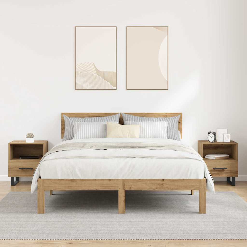 Nattbordskap 2 pcs Artisan Eik 40 x 35 x 47,5 cm Konstruert tre