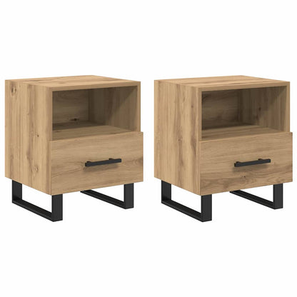 Nattbordskap 2 pcs Artisan Eik 40 x 35 x 47,5 cm Konstruert tre